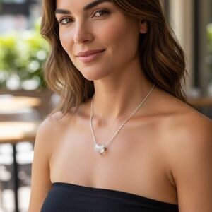 New Indio Jewelry Glass Ball Pendant .925 Sterling Silver Necklace Item #7035